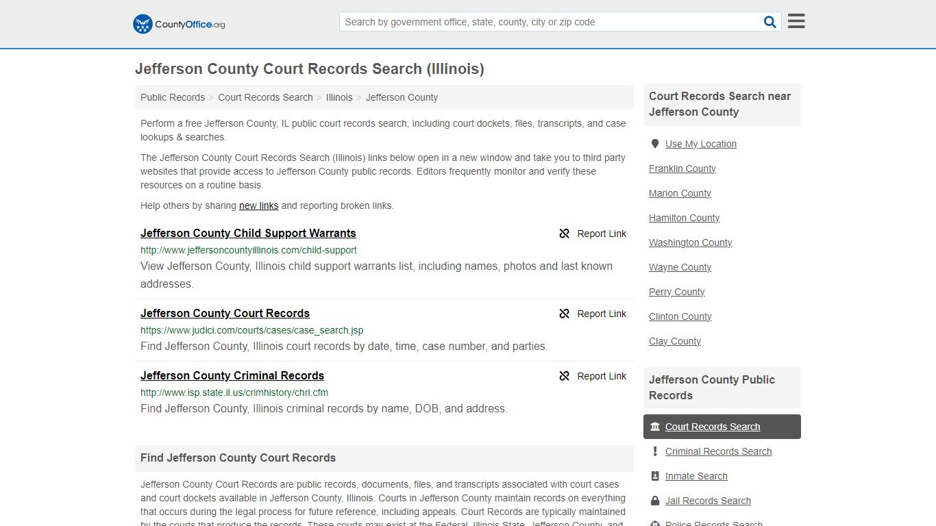 Jefferson County Court Records Search (Illinois) - County Office